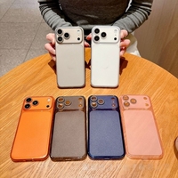 Coque de téléphone portable en TPU mat antichoc pour iPhone 17 Air 16 15 14, avec dos transparent et film protecteur d'appareil photo