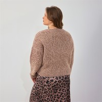 Pull-over décontracté pour femme, col en V, grande taille, respirant, tricoté à la machine, automne