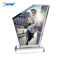 Cadre photo en verre cristal de haute qualité avec revêtement par sublimation polygonal, vente en gros BSJ-11
