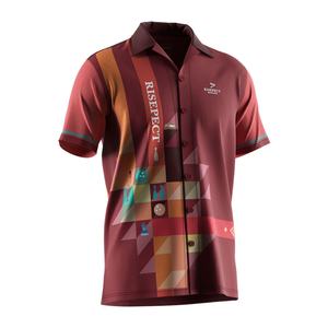Camisa de Botones de Poliéster Estilo Vintage al por Mayor para Hombre, Diseño Transpirable con Estampado por Sublimación para Entrenamiento Físico - Product Image 3