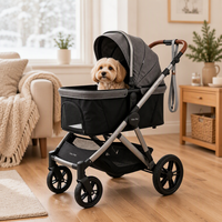 Poussette pour chien robuste 2026, capacité 40 kg, pliage à un bouton, en alliage d'aluminium, transport portable pour animaux de compagnie