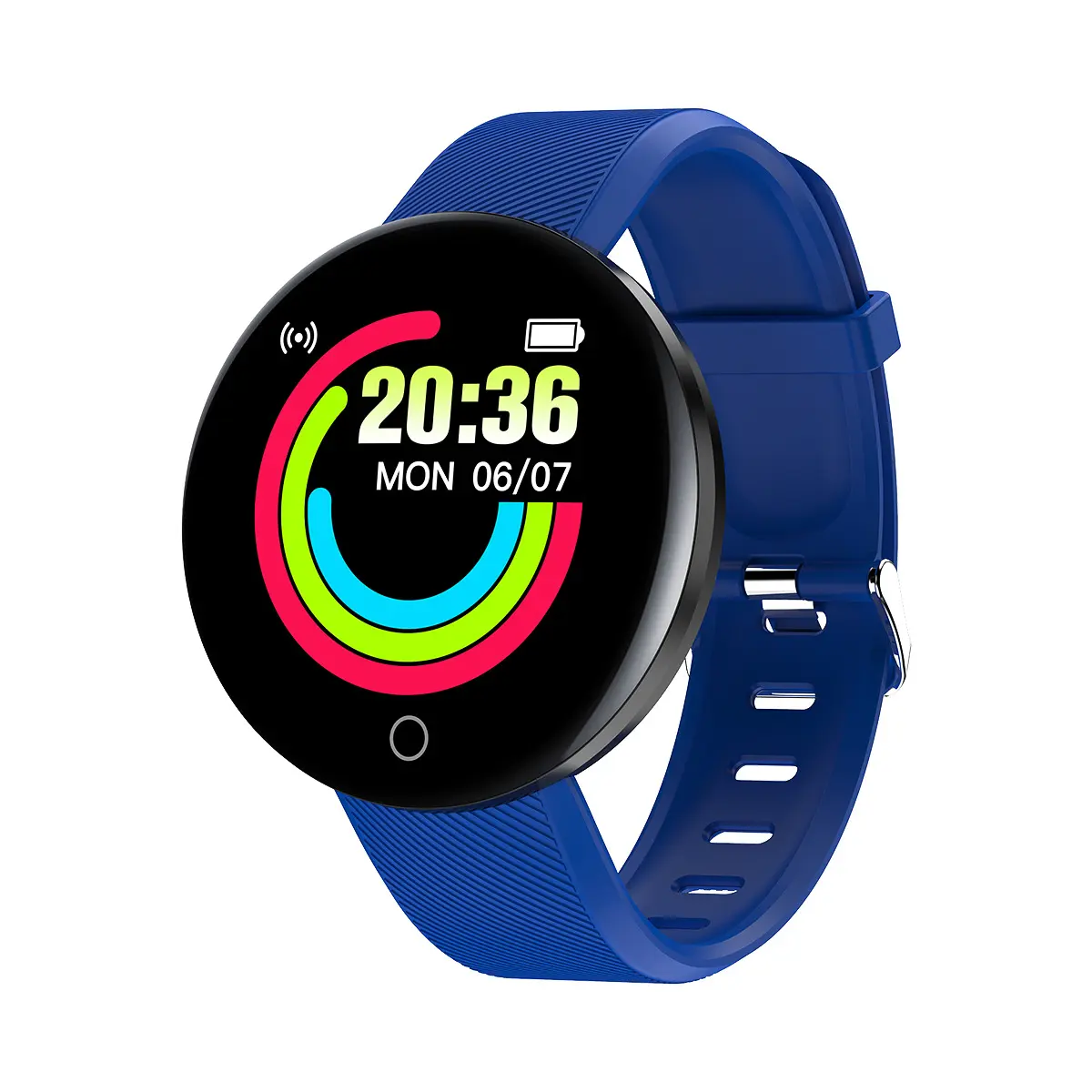 Free Sample 1.44 Inch Round Screen Heart Rate Blood Pressure Waterproof D18 Smart Watch Bracelet