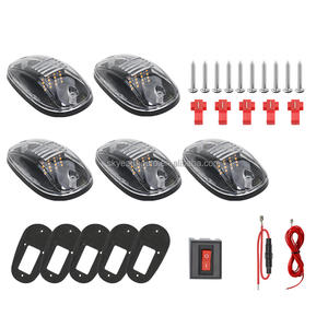 Venta al por mayor 5 en 1 Lente ahumada Cab Marker Roof 9 Led Light para Dodge Ram Pickup Trucks Car Suv Off Road Amber Top Running Lights - Product Image 3