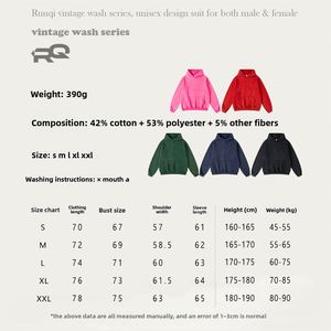 Chaqueta con Capucha Retro Oversize para Hombre RQ, Estilo Lavado Intenso para Otoño/Invierno, Moda Transfronteriza con Patrón Liso y Antipilling - Product Image 4