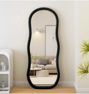 Specchio da pavimento per la casa di lusso leggero con specchio a forma di onda a forma speciale con specchio cibernetico da salotto - Product Image 4