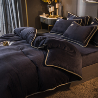 Vente en gros de linge de lit d'hôtel drap de lit en molleton de lait drap-housse en velours housses de couette ensemble de 4 pièces en polyester/coton écologique