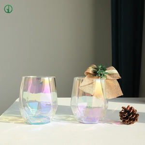 Bicchiere Esagonale in Vetro Borosilicato di Alta Qualità, Design Nordico, Colorato a Spruzzo, per Whisky/Caffè/Tè/Acqua, Lavabile in Lavastoviglie - Product Image 2