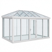 Véranda panoramique série 120 en alliage aluminium-magnésium avec double vitrage, abri de jardin pour villa