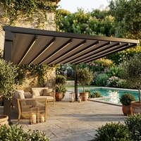 Pergola Commerciale Personalizzata con Tende Laterali a Zip e Luci LED