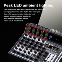 Console de mixage audio professionnelle 6 canaux BMG-06S avec USB pour studio/scène