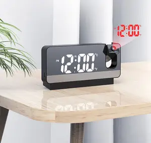 Mirror Led Digital Watch Alarm Clock Mute Working Time Clock