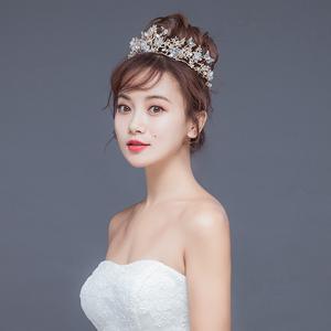 T-26 عقال الشعر مجوهرات الزفاف تاج النساء الباروك التيجان اللؤلؤ الكريستال فراشة زهرة تيارا - Product Image 6