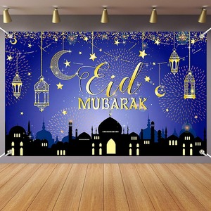 Eid Achtergrond Banner Zwart Goud Decoratie Gelukkige Verjaardag Nieuwjaarsfeest Achtergronddoek - Product Image 3