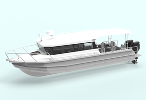 Bateau en aluminium de 30 pieds pour passagers, bateau touristique, yacht en aluminium avec cabine, bateau à moteur pour passagers avec coque soudée à vendre - Product Image 5