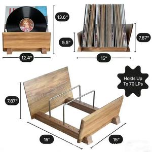 Wooden <b>Record</b> Storage <b>Rack</b> Solid Wood Desktop Display Organizer For Albums <b>Records</b> Decorative Items Multipurpose - Product Image 4