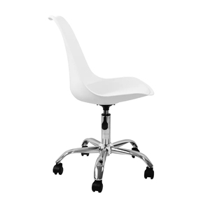 <span class=keywords><strong>Silla</strong></span> de oficina con ruedas de <span class=keywords><strong>tulip</strong></span>án giratoria de plástico blanco de altura ajustable moderna popular al por mayor - Product Image 3