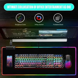 Tapis de souris de jeu LED RGB, tapis de bureau en caoutchouc antidérapant, tapis de souris pour jeux PC - Product Image 4