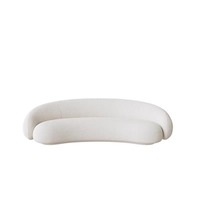 Sofá curvo más nuevo, conjunto de sofá de muebles medio redondo, sofá moderno de terciopelo de lujo para sala de estar, sofá para el hogar en forma de luna