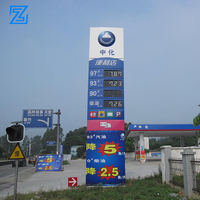 Affichage numérique programmable de la température, panneau LED pour station-service, affichage des prix de l'essence, acrylique/acier inoxydable, 110-240V