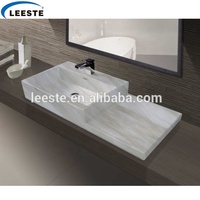 Lavabo de salle de bain en pierre naturelle italienne, en marbre poli