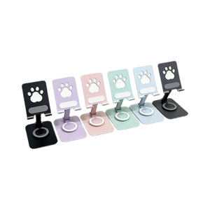 All Metal Rotating Phone <b>Stand</b> Folding <b>Tablet</b> Holder Desk Mount Cat Paw Design Multi Color - Product Image 5