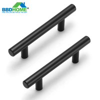 BBDHOME Poignée de meuble creuse en acier inoxydable 201 noir et or de haute qualité pour tiroirs de cuisine, chambre et hôtel