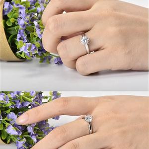 अनुकूलित 14k गुलाब सफेद पीले ठोस सोना <span class=keywords><strong>14kt</strong></span> रिंग सोलिटेयर मोइससानाइट क्यूज़ सुरुचिपूर्ण डिजाइन के साथ गहने - Product Image 3