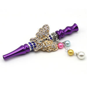 Boquilla Elegante para Cachimba con Diseño de Rana, Punta de Cristal Brillante, Boquilla Metálica Lavable para Shisha, Regalo Colgante - Product Image 5