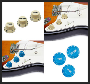 Ensemble de boutons de guitare électrique chromés, 1 volume, 2 tons, style <span class=keywords><strong>Stratocaster</strong></span>, pièces de guitare électrique - Product Image 6