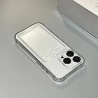 Coque de téléphone transparente en Silicone antichoc pour iPhone 15 14 13 12 Mini 11 Pro XS Max X XR 7 8 Plus Housse de protection arrière pour carte