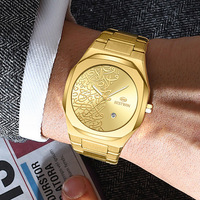 Nouvelle montre de mode en acier inoxydable à chiffres arabes de 41 mm pour hommes, motif marbré, quartz haut de gamme pour le commerce transfrontalier