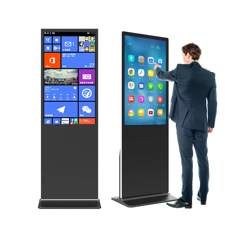 4K LCD touch screen 42 49 50 55 65 inch floor standing china media player custom digital signage display for advertising