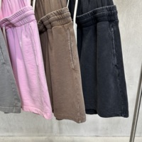 Shorts décontractés amples 320g avec logo personnalisé, style West Coast, double taille, effet neige, vintage, délavés