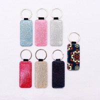 Porte-clés rectangulaire vierge en cuir PU pour sublimation, idéal pour l'impression de photos et logos par transfert thermique - Vente directe usine