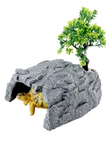 Boîte de cachette pour reptiles, tronc d'arbre en résine, cachette, boîte de cachette pour tortues, habitat, plateforme de bain de soleil, cachette pour petits animaux, serpent, reptile