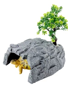 Boîte de cachette pour reptiles, tronc d'arbre en résine, cachette, boîte de cachette pour tortues, habitat, <span class=keywords><strong>plateforme</strong></span> de bain de soleil, cachette pour petits animaux, serpent, reptile - Product Image 5