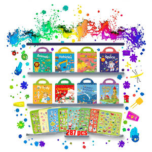 Juguetes Educativos para Niños <span class=keywords><strong>de</strong></span> 3 a 5 Años, <span class=keywords><strong>Libro</strong></span> <span class=keywords><strong>de</strong></span> Pegatinas Reutilizables, Libros para Colorear con Asa, Impresión Digital en Cartón - Product Image 3