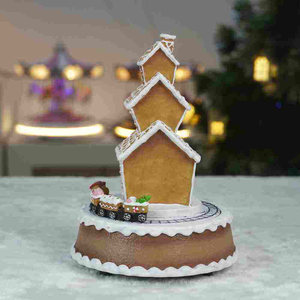 Village de trains de Noël 2026 avec maisons en pain d'épices, figurines en résine et musique pour décorations de Noël - Product Image 5