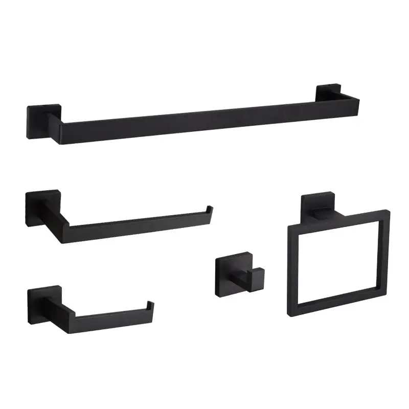 matte black steel bath bathroom hardware sets wall mounted square of bathroom accessories set matte