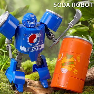 Jouet <span class=keywords><strong>Robot</strong></span> <span class=keywords><strong>Transformable</strong></span> pour Garçon, Jouets Créatifs Transformables, Guerrier Mécanique Transformé, Jouet Puzzle en Forme de Canette de Cola pour Enfants - Product Image 2