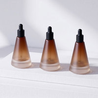 Flacon compte-gouttes en verre Mingsheng personnalisé de 15 ml pour sérum visage, huile, cosmétiques capillaires, parfum, transparent dépoli ou ambré, vide