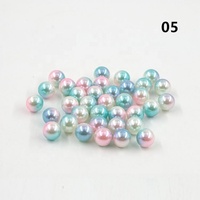 Perles synthétiques en plastique ABS imitation arc-en-ciel à trou plein, qualité AAAA, 2 couleurs, effet sirène, pour décoration d'ongles DIY