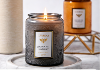 Vente en gros OEM – Bougie en verre de 250 ml pour décoration, avec logo personnalisé, luxe, vide, ronde, pour mariage et anniversaire