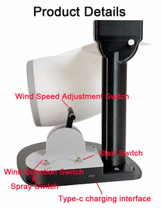 Ventilador de Escritorio Turbo con Atomización, Luz Roja, Efecto de Llama, Modelo de Motor Impreso en 3D, Tipo Jet, Carga Tipo-C - Product Image 3
