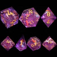 Jeu de dés du MDN en résine à bords tranchants avec appliques polyédriques Offre Spéciale de meilleure qualité pour joueur du MDN