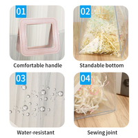 Sac à bandoulière personnalisé en PVC transparent à motif géométrique, réutilisable, de luxe, durable, multi-tailles, idéal pour les cadeaux de mariage et le shopping
