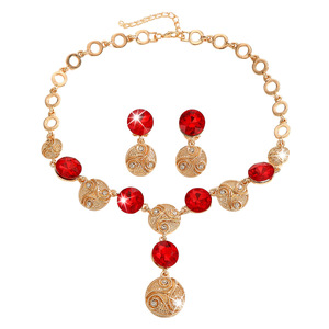 European and American Explosions Retro Necklace Earrings Set 2025 Summer New Ladies Circle Exaggerated <b>Wedding</b> <b>Accessories</b> T4252 - Product Image 5