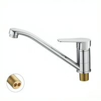 Robinet d'évier de cuisine principal en alliage de zinc de style minimaliste moderne avec noyau en céramique, idéal pour hôtels, appartements et villas