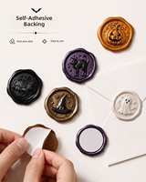 Étiquettes de cire à cacheter pré-faites pour Halloween en gros, motifs Jack-o'-lantern, Chat noir, Toile d'araignée, Château fantôme pour emballage cadeau