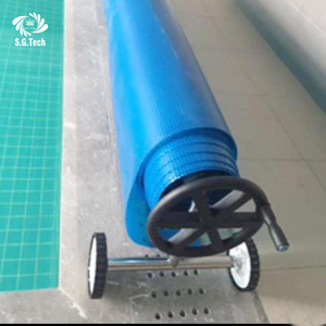 Portatile manuale bobina auto per piscina all'aperto gonfiabile PE copertura a bolle solari con telaio in acciaio - Product Image 5